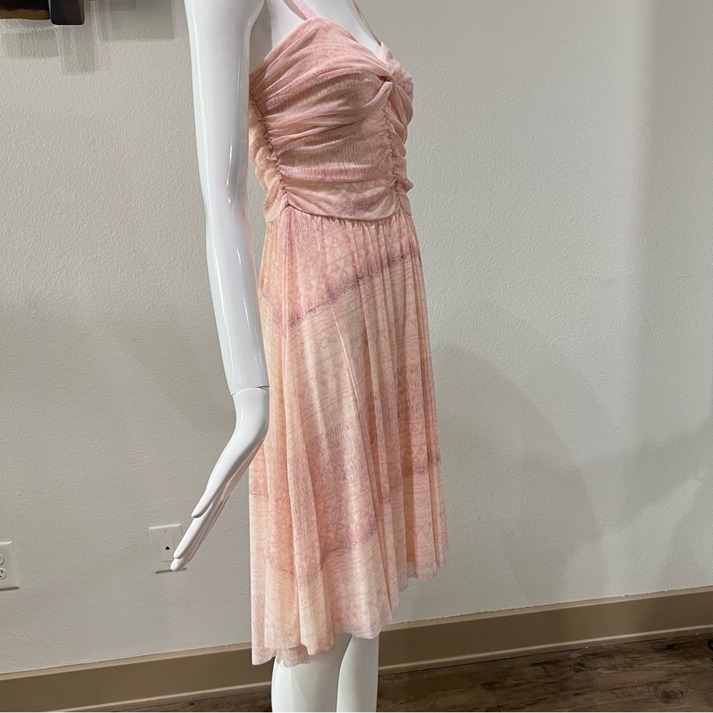 Free People Strapless Pink Chiffon Babydoll Dress Size Large